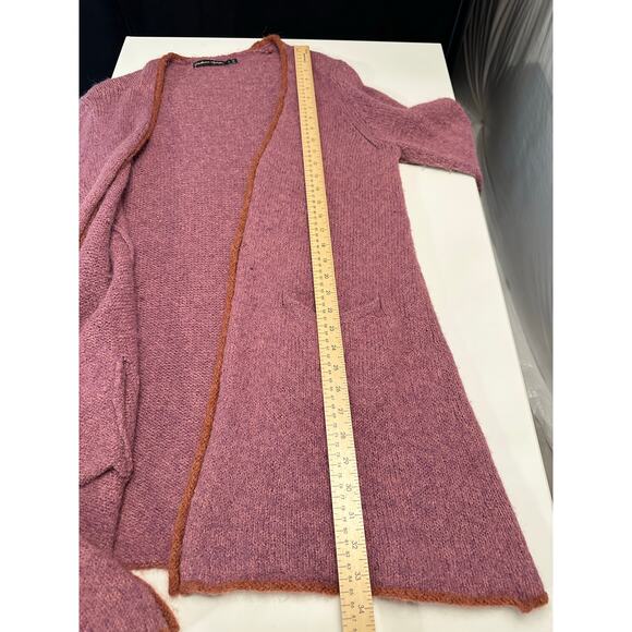 GUDRUN SJODEN Purple Lagenlook Alpaca Wool Cape Cardigan Sweater Size L - Picture 7 of 9